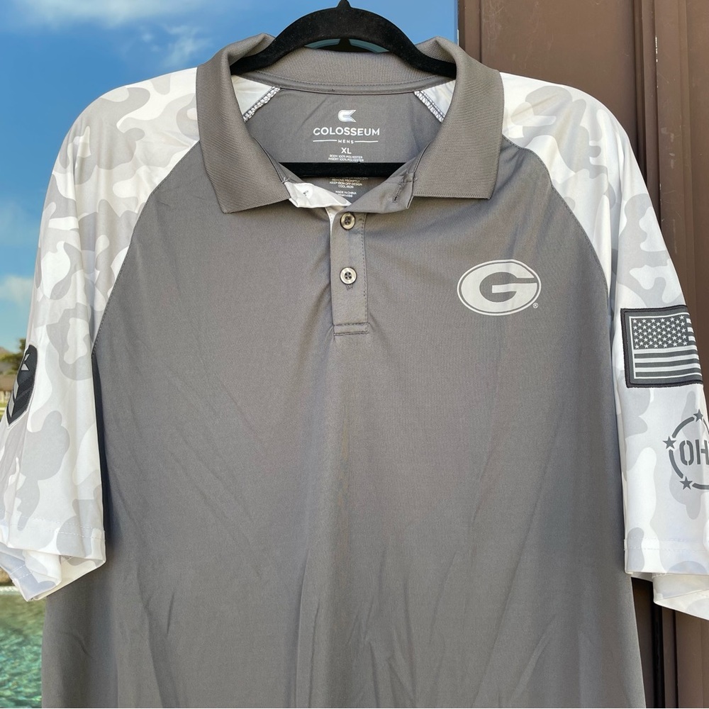 Colosseum Georgia Bulldogs OHT Military Appreciation Grey Camo Polo XL